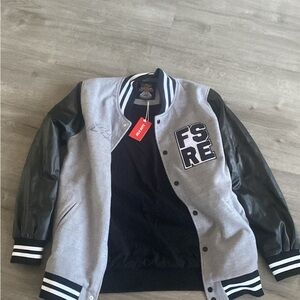 full send x ron english varsity jacket